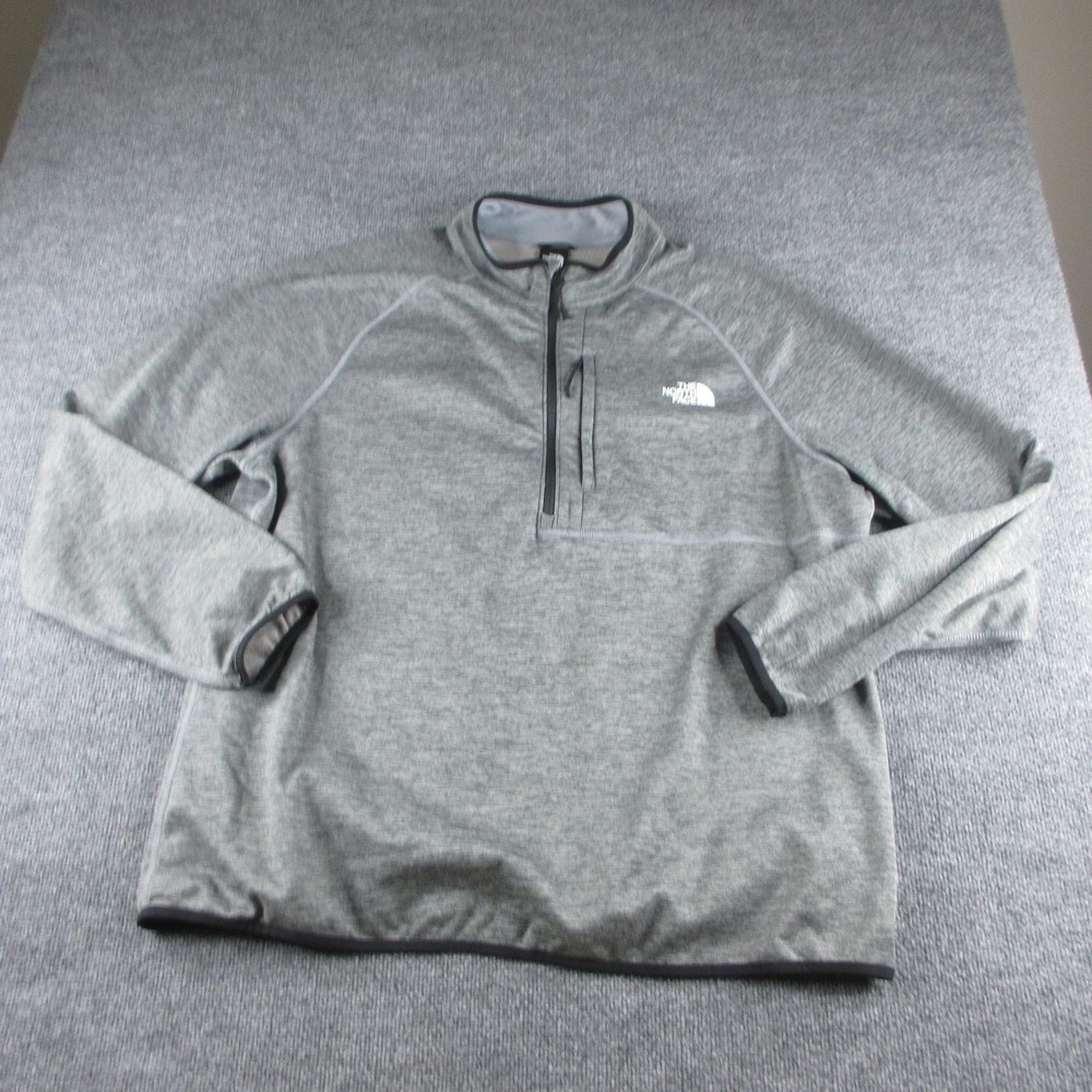 The North Face Pullover Mens 2XL Gray Fleece 1/4 Zip‎ Raglan Outdoor Hiking